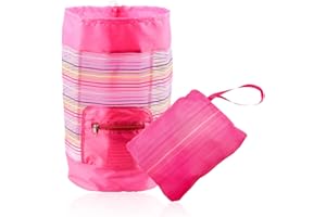 YSDYY 1 x Pink Beach Bag for Toys, Foldable Large Capacity Backpack, Diving Mesh Bag with Drawstring, Suitable for Beach Holidays, Toy Storage, Diving Storage