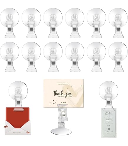 OOTSR Lot De 8 Crochets Ventouse Transparent – Ventouse Puissante Avec Clip Acier Inox, Réutilisables Pour Cuisine, Salle De Bain, Bureau