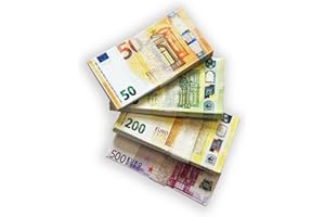 SCRATCH LOVER Scratch Cash Micro Mini Bundle Euro, 25 x 4 mazzette - 100 banconote per giocare 25 Micro Scratch Cash x 50, 100, 200 e 500 Euro di misura 3 x 1,6 cm. soldi per bambole