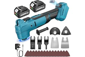 Yofuly Cordless Oscillating Multi-Tool for Makita 18V Batteries - Multitool with 2X 4.0Ah Batteries, Multifunction Tool Upgraded 6 Speed + Auto Mode, Low-Vibration for Cutting, Sanding, Grinding