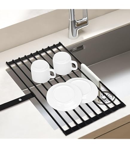 Scolapiatti In Acciaio Inox 304 - 52x34 Cm, Roll-up, Multiuso