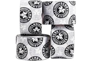 Goat Tape Scary Sticky Premium Athletic Tape, Weightlifting Tape, Thumb Tape for Hook Grip, Sticks with You Through the Toughest Fitness Workouts and Lifts, White/Black, 4 Rolls