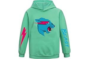 CKCKTZ Mr Beast - Sudadera con capucha para niños y niñas, sudadera de manga larga con dibujos animados, camiseta clásica