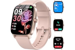 KIBFLE Reloj Inteligente Mujer Hombre con Llamadas Bluetooth y Voz AI, 1.85'' Smartwatch con Whatsapp Notificación, Pulsómetro/SpO2/Sueño/Podómetro, 110+ Modos Deportivos, Impermeable IP70 para iOS/Android