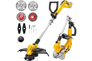 Sladdlös grästrimmer kompatibel med Dewalt 20V MAX-batteri, 5-i-1 borstlös vinkeltrimmer, skärvinkel 90°-180° justerbar för g