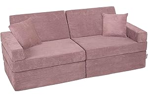 ‎KIDDYMOON KiddyMoon Kindersofa Aufklappen Mit 2 Kissen Aus Schaumstoff Spielsofa Für Kinder Schlafsofa Kindersessel Kinder Couch Kinder Sofa Für Kinderzimmer Kindercouch Faltmatratze Matratzen, Violett
