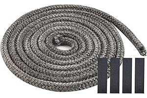 Kingsea Filo di tenuta per forno, 6 mm × 2,5 m, resistente al calore, ignifugo, con 4 connettori ad alta temperatura