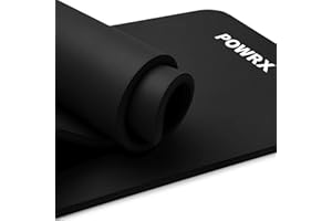POWRX - Colchoneta fitness antideslizante 190 x 60, 80, 100 cm - Esterilla ideal para yoga, pilates y ginnasia - Extra suave y Grosor de 1,5 cm - Ecológica con cinta para transporte y funda + Poster
