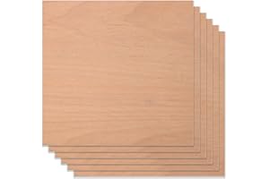 ATOMSTACK MAKER ATOMSTACK - Madera contrachapada de haya roja, 6 piezas de 30 x 30 cm, hojas de madera contrachapada sin terminar para grabado láser, corte CNC, manualidades, pintura
