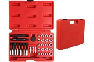 Gancon 33pcs/set Glow Plug Thread Repair Kit, Glow Plug Removal Tool, Tap Insert Driver Guide Pin, Thread Insert Tool Kit M8 M10 M12