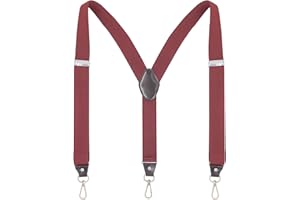 Ausukler Bretelle da uomo extra forti 3,5 cm di larghezza con ganci girevoli e cinghie elastiche Y-back per jeans