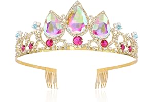 GTYARYUA Krone Mädchen, Kinder Krone, Glitzernde Gold Tiara Krone, Kristall Krone für Mädchen, Strasssteinen Tiara, Gold Krone, Diadem Kinder Krone, Karnevals-Cosplay-Krone für Mädchen