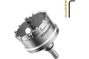 Mollom (60mm | 2-3/8'') Seghe a tazza in carburo pesante con 2 punte pilota, taglia acciaio inossidabile, acciaio dolce, ferro, rame, ottone, plastica