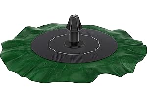 HENGMEI Pompe solaire de bassin - Pompe à eau - Fontaine - Pour bassin de jardin, réservoir à poissons (1,4 W, feuille de lotus)