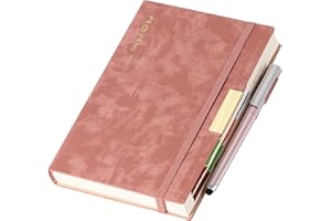 DONFULFIP 2025 Diary A5 Page a Day,Diary 2025 from Jan to Dec,Full Year Planner 2025,Hardcover Daily Planner with Colorful Monthly Tabs,Pen,Pen Loop, Inner Pocket, Bookmarks (Pink)