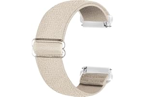 Ecogbd Cinturino di ricambio elastico compatibile con cinturino Fitbit Versa/cinturino Fitbit Versa Lite/cinturino Fitbit Versa 2, cinturini in nylon tessuto morbido per donna uomo (Beige)