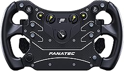 Corsair FANATEC Sim Racing CSL Volante GT3 – Empuñaduras de Goma Sobremoldeada, Cambios Magnética Tipo Balancín, Dos Levas Analógicas, Pantalla OLED, QR2 Lite Wheel-Side Preinstalado – PC, Xbox
