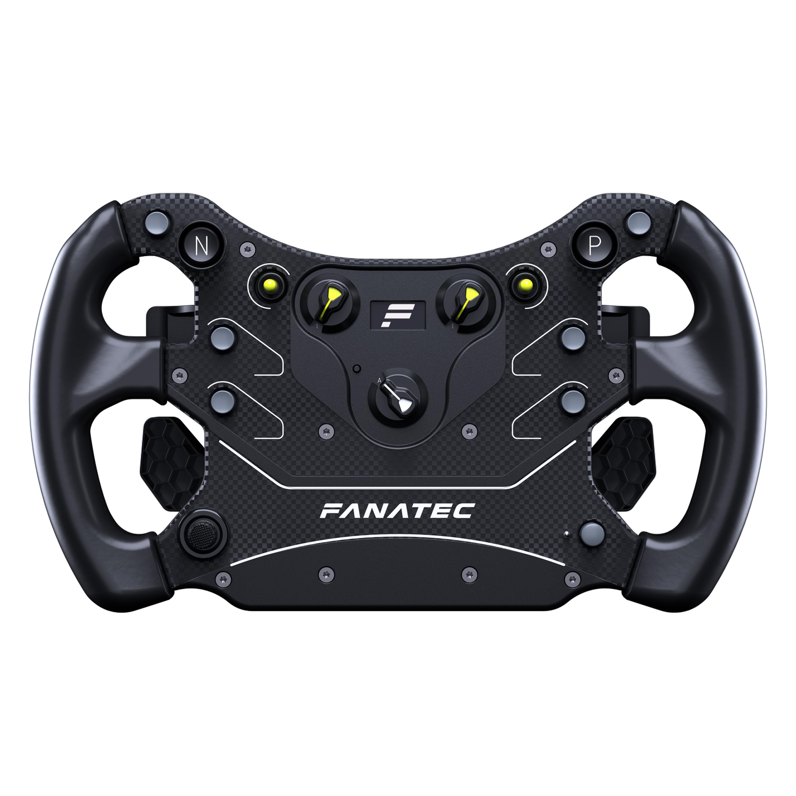 Corsair FANATEC Sim Racing CSL Volante GT3 – Empuñaduras de Goma Sobremoldeada, Cambios Magnética Tipo Balancín, Dos Levas Analógicas, Pantalla OLED, QR2 Lite Wheel-Side Preinstalado – PC, Xbox - 1