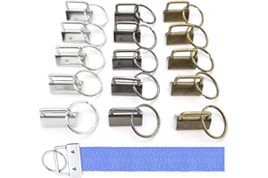 FLOTRUTE 60 Stück Schlüsselband Rohlinge, 25mm Schlüsselanhänger Hardware Klemmverschluss Anhänger Armband Hardware mit Schlüsselring für DIY Handarbeit Lanyard Stoff (drei Farben)