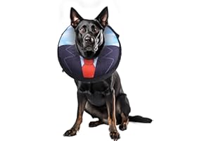 SMIM Inflatable Dog Collar with Quick Release and Adjustable Fit,This Protective Dog Cone for After Surgery Protects from Stitches, Bites, Licks and Wounds, Soft Pet Recovery Collar for Dogs (Black, Large)