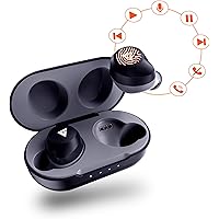 Boult Audio AirBass TrueBuds True Wireless Earbuds with Touch Controls & Mic, IPX7 Waterproof, Latest Bluetooth 5.0 Headphone, Auto Pairing & Playtime Upto 24 Hours with Case (Black)