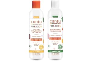 Cantu Care for Kids Tear-free Nourishing Shampoo 8oz & Conditioner 8oz Duo-set (with EOS Hand Lotion) by Cantu