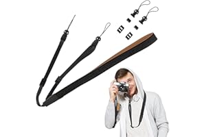 Windfromort Cinghia Regolabile Tracolla Macchina Fotografica - Cinghia Macchina Fotografica Morbidissima con Sgancio Rapido - Camera Strap Universale per DSLR/Mirrorless/Compact (Nero)