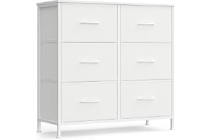SONGMICS Byrå med 6 Lådor, Verktygsfri Montering, 76,7 x 30 x 74,7 cm