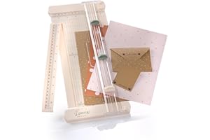 Loveria Papierschneider mit Falzfunktion und Ersatzklinge - Schneiden & Falzen, bis A3 Format | Anti-Rutsch Füße, CM & Inch Skalierung, Skalaverlängerung, Schneidemaschine Papier A4