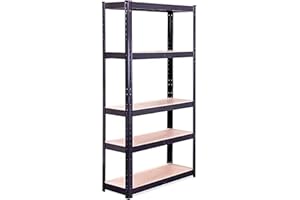 G-Rack Garage Shelving Unit: 150cm x 75cm x 30cm | Single bay, Black 5 Tier Unit | 175kg Load Weight Per tier (875kg Per Rack) | For your Garage & elsewhere! | Shelf unit | Van Racking