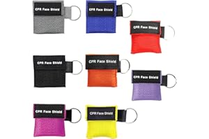 SINRAD 3 Stück Beatmungsmaske Erste Hilfe, Beatmungsmaske Schlüsselanhänger, CPR Maske Face Shield, Pocket Maske Beatmung, Beatmungsmaske Geeignet für Die Notfallrettung(Gelb, Blau, Grau)