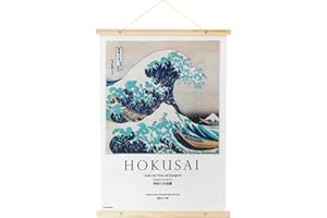 Grupo Erik - Wall Scroll, Décoration Murale en Tissu 53 x 71 cm - La Grande Vague de Kanagawa, Poster en Tissu The Great Wave Off Kanagawa, Poster Toile, Kakemono