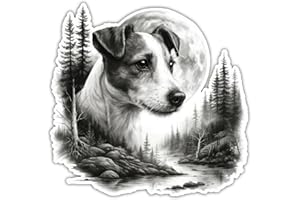 ‎SAMUNSHI Samunshi® Jack Russell Terrier im Wald Aufkleber Autoaufkleber für Motorrad Fahrrad Roller oder Auto Wohnmobil SUV Geländewagen Hunde Sticker Dog Dogo 10x10cm
