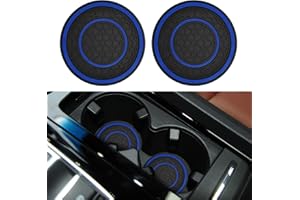 deemars 2PCS Montaña Rusa de la Copa de Coches, Alfombras de la Copa de la Montaña Rusa de Coches de PVC de 2.75 Pulgadas, Accesorios Interiores del Coche Universal (Azul)