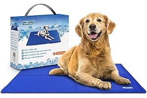 Nobleza - Dog Cooling Mat Large Pet Self Cooling Non-Toxic Gel Pads Puppy Cat Bed Mat Cooling Summer Sleeping Mattress, 90 * 50cm, Blue