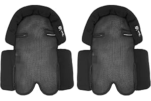 ‎APRAMO APRAMO Baby Kopf- und Körperstütze, 2 Stück, 100% recycelt, Lite, Baby- und Kleinkind, gepolsterte Einlagen für Kinderwagen, Autositzeinlagen für alle Jahreszeiten, besonders Sommer, Schwarz