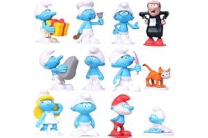 BJPERFMS Mini Personaggi I Puffi, Topper Torta Puffi, Decorazione Cake Topper The Smurfs, Decorazioni Torte Compleanno Puffi, Mini Figures Set Puffi, Cupcake Topper The Smurfs, 12PCS