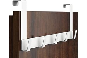 Menz Türgarderobe zum Einhängen aus Edelstahl, weiß- Premium Türhaken zum Einhängen als Kleiderhaken Tür oder Handtuchhalter Tür, extrem belastbar, platzsparende Türhakenleiste