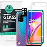 IBYWIND Vetro Temperato per Oppo A94 5G 6,43",[2Pezzi]con Metallico Protezione Obiettivo Fotocamera,Skin in Stile Fibra di Ca