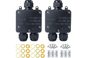 BOBOLEO Scatola di Derivazione, Connettore per Cavo Esterno a 3 Lie Scatola di Giunzione Stagna IP68 Scatola di Giunzione Elettrica per Cavi di Diametro 5-15 mm (2 Pack)
