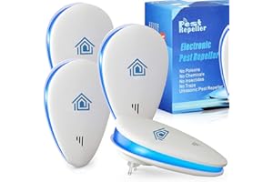 LEMENG Ultraschall Maus und Ratten,Ultraschall Mäuseabwehr,4 Stück Mückenschutz,für Drinnen Mücken, Mäuse, Spinnen, Kakerlaken, Insekten, Flöhe, Motten,100% professionell und effektiv