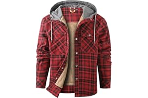 Mr.Stream Camicia da Uomo in Stile Casual da Boscaiolo Plaid Flanella A Quadri Camicia Imbottita da Lavoro di Cotone Cappotto Invernale