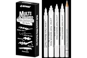 ‎JEFFNIUB JEFFNIUB Handlettering Stifte set - Stift mit Brush, Fineliner, Kalligraphie für Bullet Journal, DIY-Projekt (Weiß)