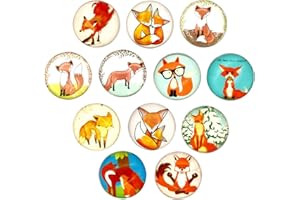 Fuchs Magnete Kühlschrank DOWNDRIFT 12 Stück Fuchs Magnete Kühlschrankmagnete Klein Kühlschrank Magnete 3D Kühlschrankmagnete für Locker Whiteboard Büro Schrank Geschirrspüler Bulletin