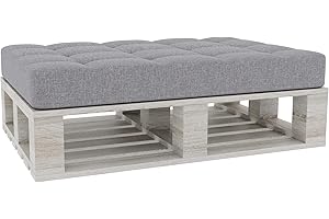 Gutekissen® Cuscini per pallet Cuscini trapuntati con bottoni, Cuscini per pallet trapuntato PFG (Cuscino di seduta 120x60, Grigio)