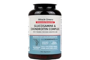 MACRO GREENS 2000mg Glucosamine and Chondroitin Complex | Highest Strength with 10 Powerful Ingredients - Turmeric, Curcumin, Quercetin, Bromelain, Ginger, MSM and More | 120 Capsules – UK Made by Miracle Greens
