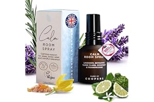 Made by Coopers Calm Room Spray | Natural Air Freshener with Essential Oils | Calming Aromatherapy Blend with Lavender, Frankincense, Bergamot, and Rosemary | Vegan & Cruelty Free | 60ml Glass Bottle