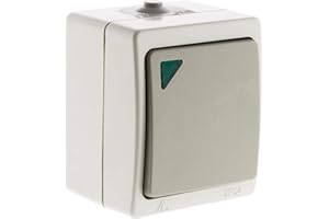 ZENITECH Akya - Bouton poussoir à voyant Gris Clair - IP54