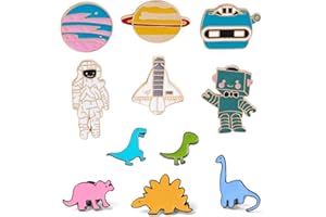 WENYUE Broches Dibujos Animados Niño Broche de Solapa Esmalte Pin Alfiler Broche Insignias Para Ropa Chaqueta Lindos Broches de Dinosaurio Broche de Metal Para Bolsos Mochilas Chaquetas Sombrero 11 Piezas