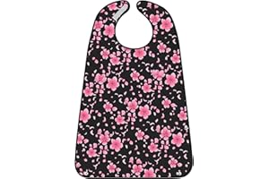 Morcheiong Bavoir pour adulte pour homme et femme, lavable et réutilisable pour les personnes âgées avec récupérateur de miettes en option